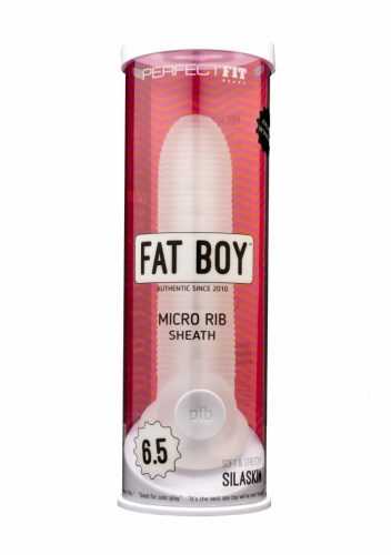 Fat Boy Micro Ribbed - péniszköpeny (17cm) - tejfehér